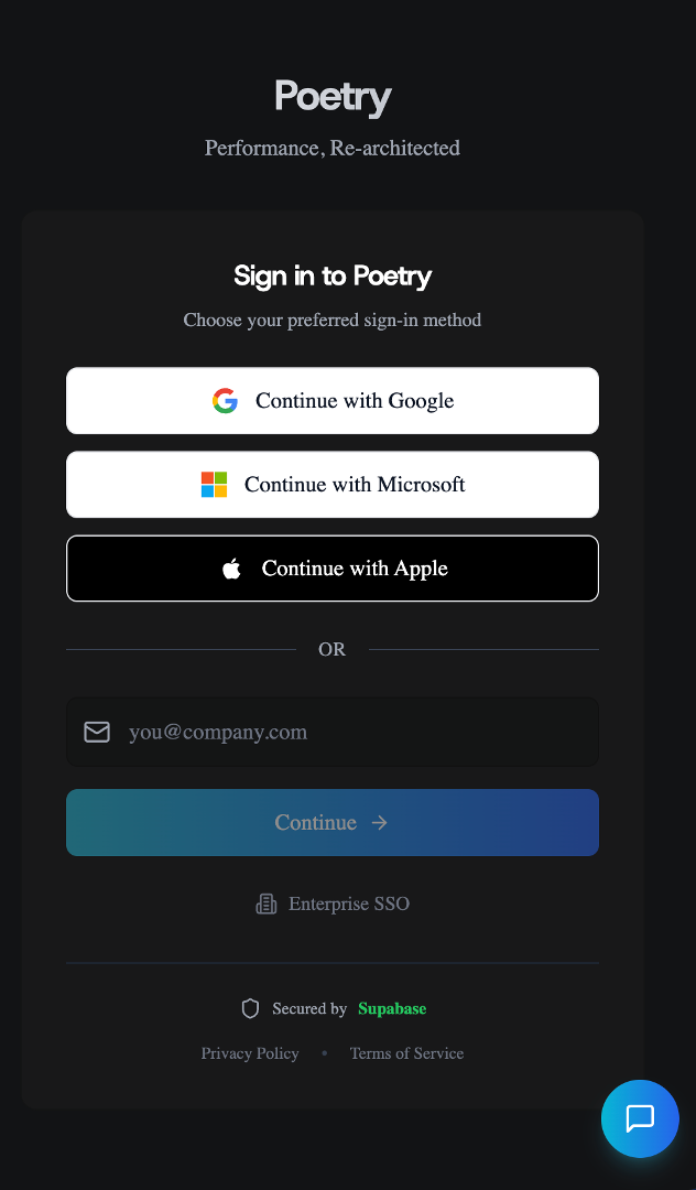 Poetry Login - Passwordless Authentication